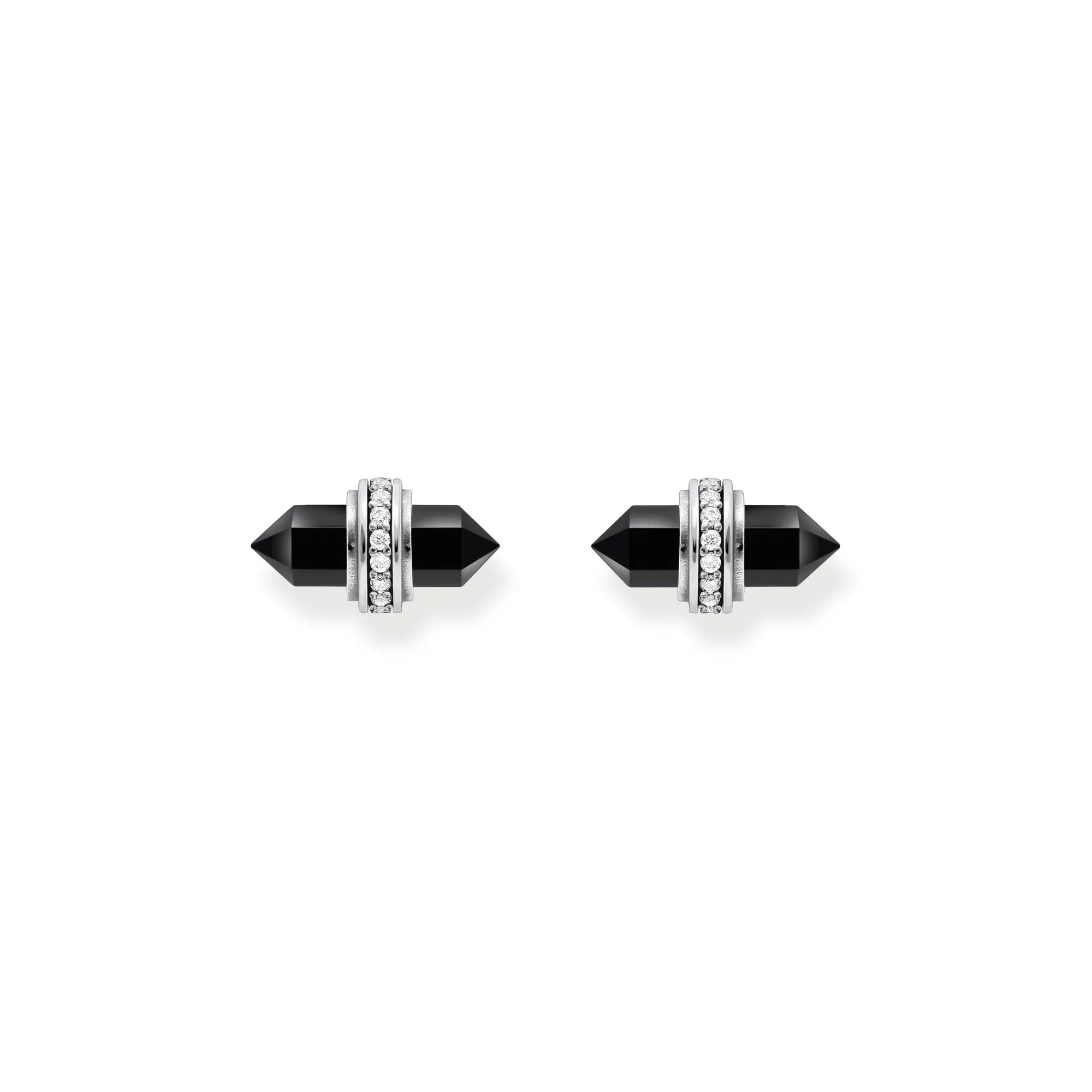 Thomas Sabo Damen Ohrringe Kristall Ohrstecker mit Onyx Silber