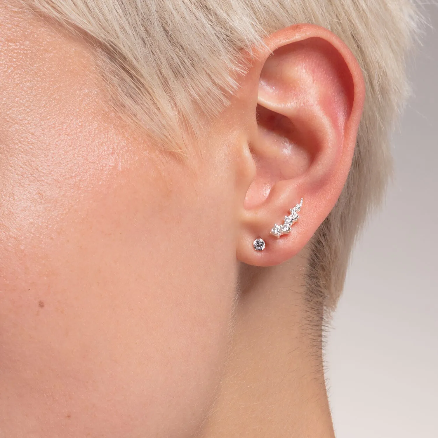 Thomas Sabo Damen Ohrringe Ohrstecker mit weißem Stein (Einzelstück)