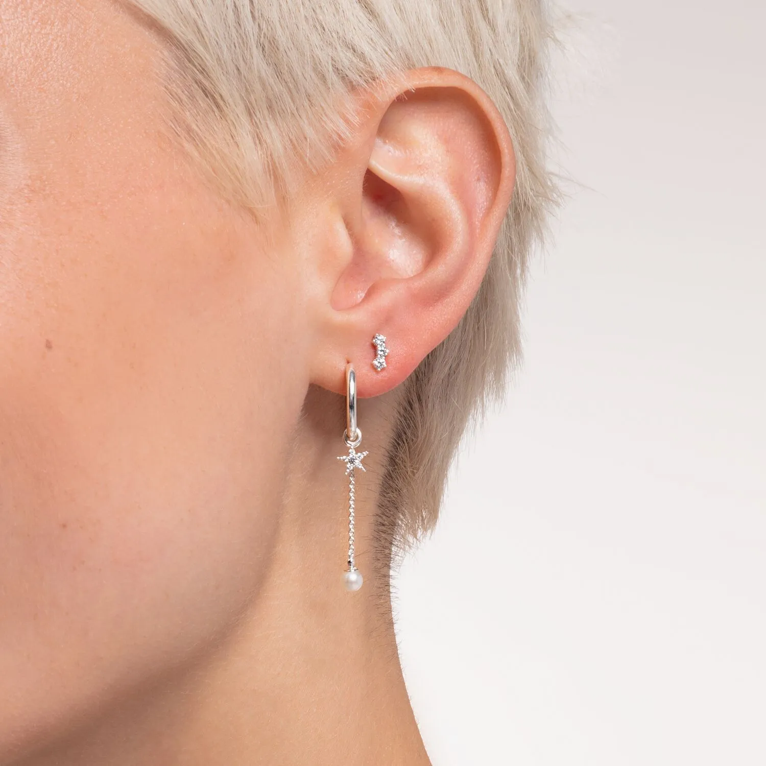 Thomas Sabo Damen Ohrringe Ohrstecker mit weißen Steinen (Einzelstück)