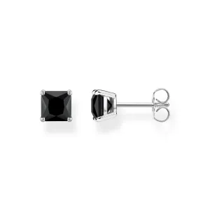 Thomas Sabo Damen Ohrringe Ohrstecker Schwarz Stein Silber
