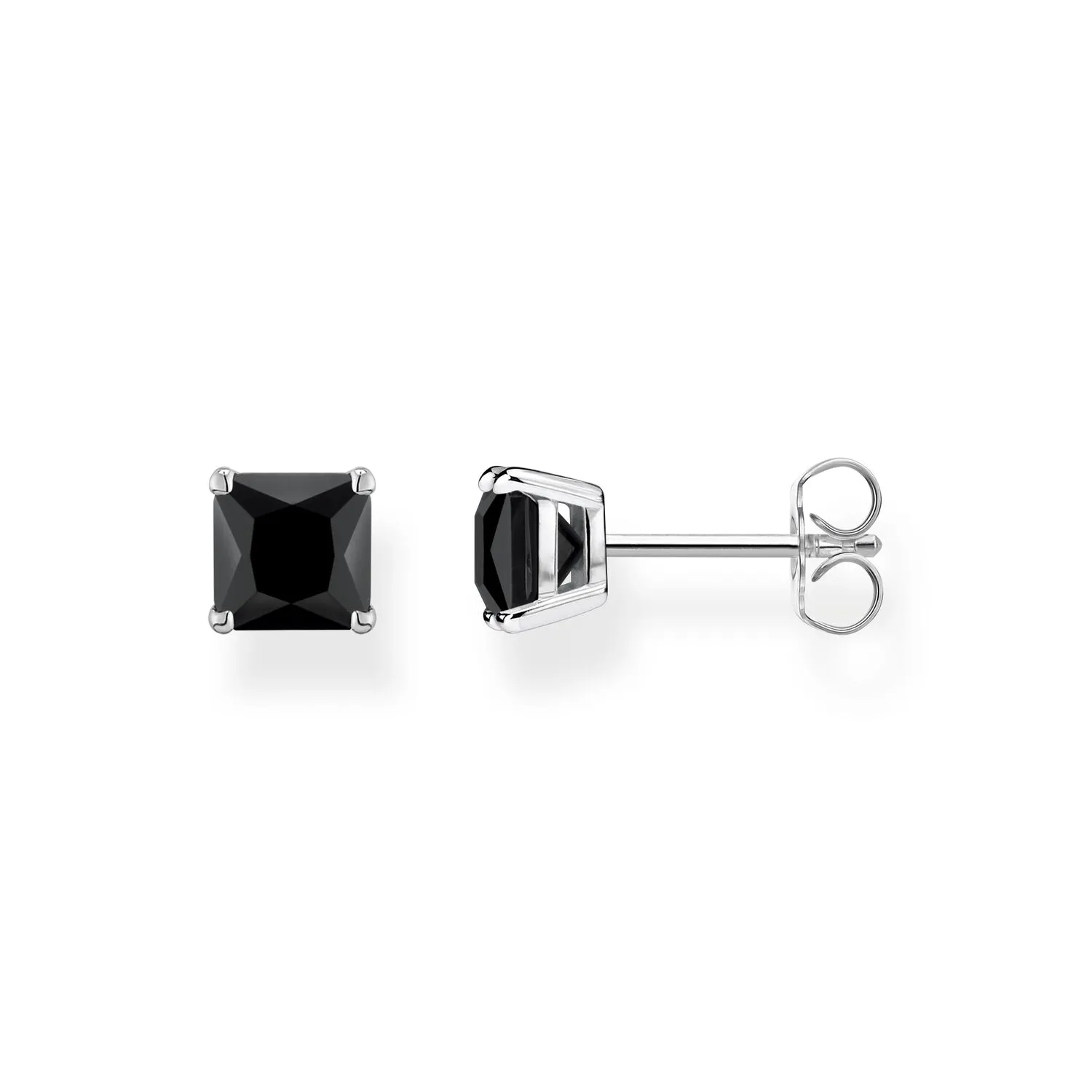 Thomas Sabo Damen Ohrringe Ohrstecker Schwarz Stein Silber
