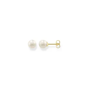 Thomas Sabo Damen Ohrringe Ohrstecker Perle Gold