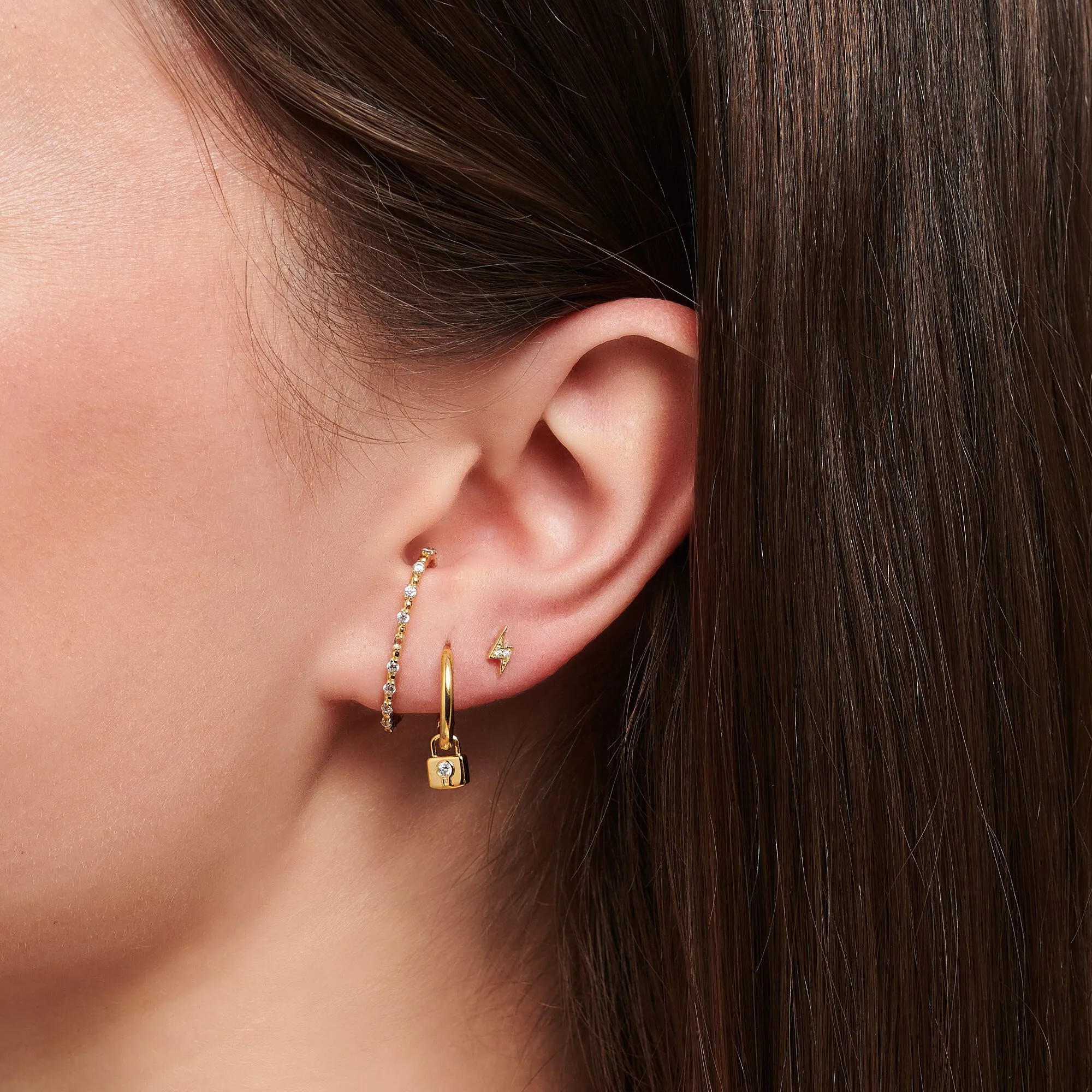 Thomas Sabo Damen Ohrringe Einzelner Ohrstecker Blitz Gold