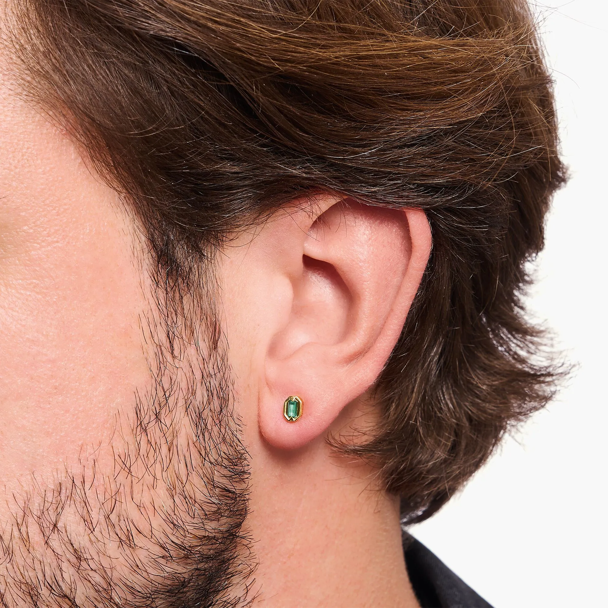 Thomas Sabo Damen Ohrringe Kleine Ohrstecker mit grünen Steinen