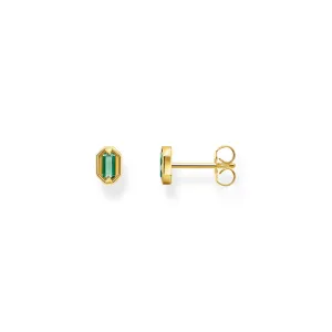Thomas Sabo Damen Ohrringe Kleine Ohrstecker mit grünen Steinen