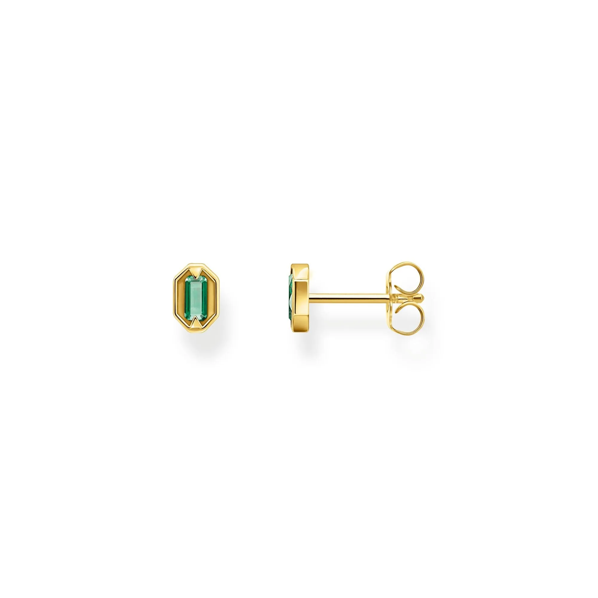 Thomas Sabo Damen Ohrringe Kleine Ohrstecker mit grünen Steinen