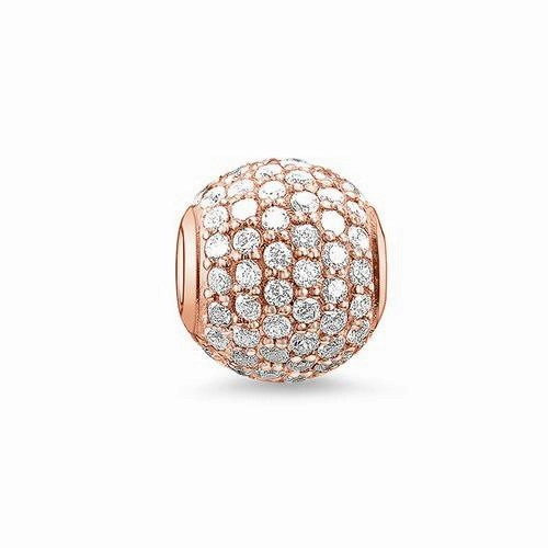 Thomas Sabo 18K Rose Gold Plated Cubic Zirconia Pavé Karma Bead K0053-416-14