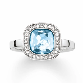 Thomas Sabo Blue Spinel Cosmos Sterling Silver Ring TR2029-059-1