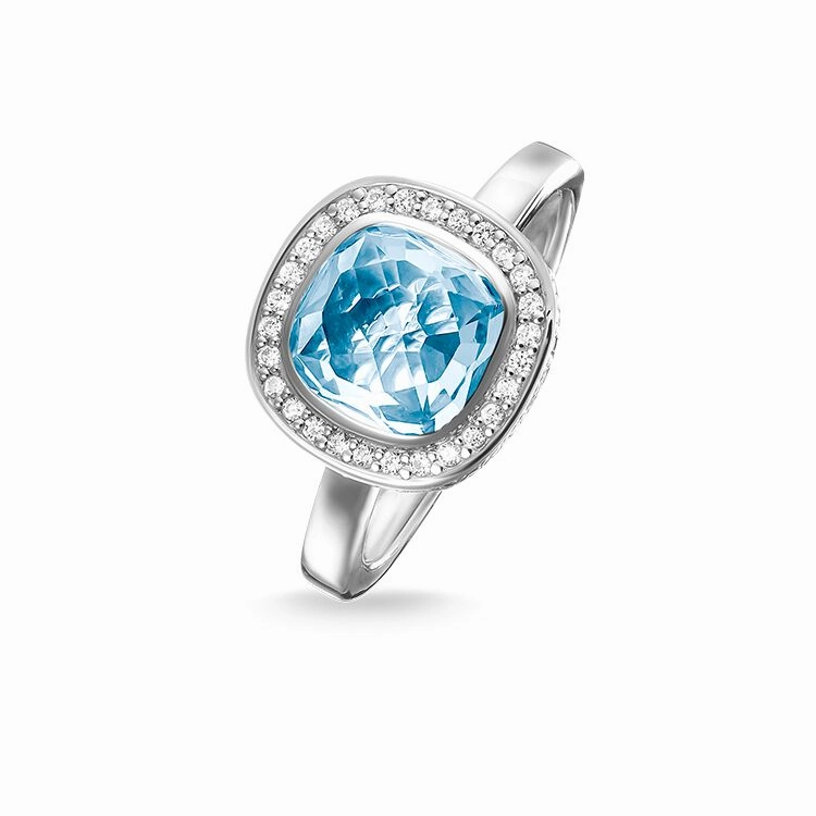 Thomas Sabo Blue Spinel Cosmos Sterling Silver Ring TR2029-059-1