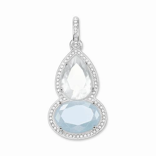 Thomas Sabo Silver Aquamarine and Milky Quartz Maharani Double Pendant PE697-697-31