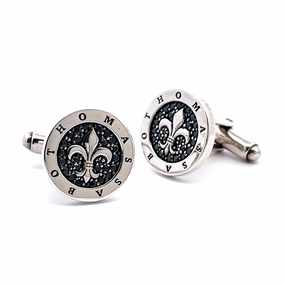 Thomas Sabo Silver Pave CZ Round Cufflinks