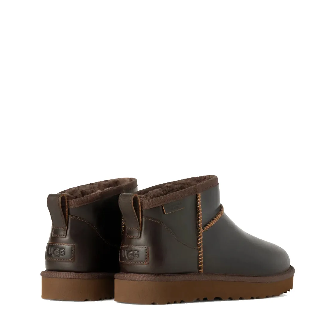 UGG Damen Classic Ultra Mini Leder Regenstiefel Ironwood
