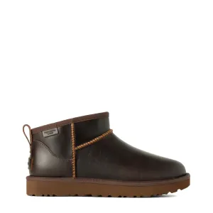 UGG Damen Classic Ultra Mini Leder Regenstiefel Ironwood