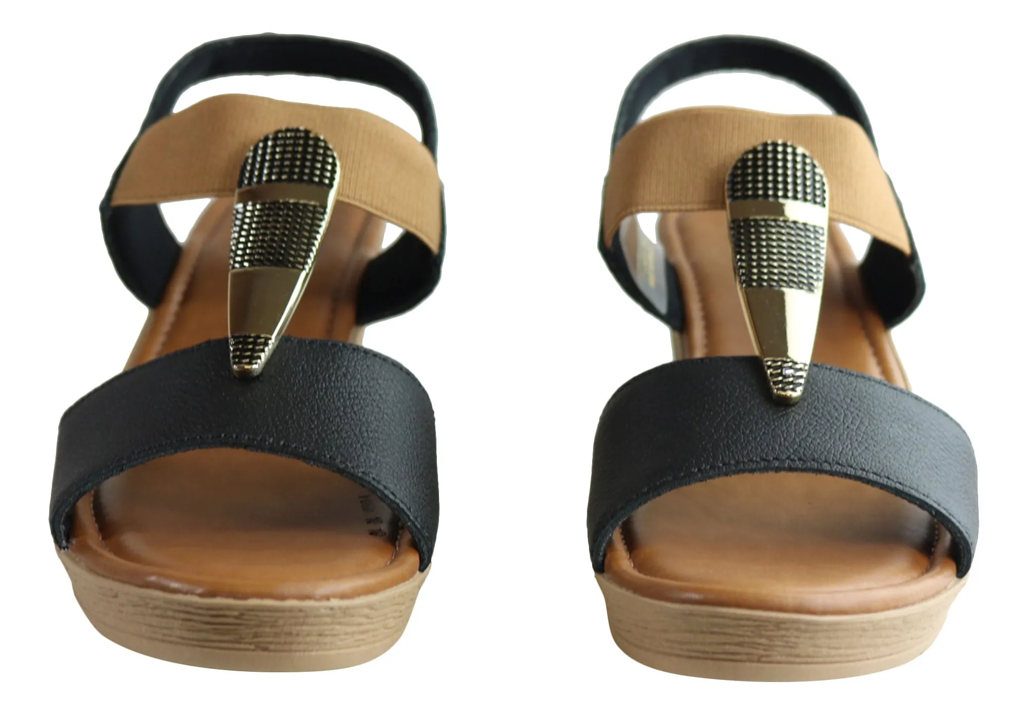 Usaflex Analise Damen Komfort Keil-Sandalen mit Polsterung Hergestellt in Brasilien Usaflex Schuhe