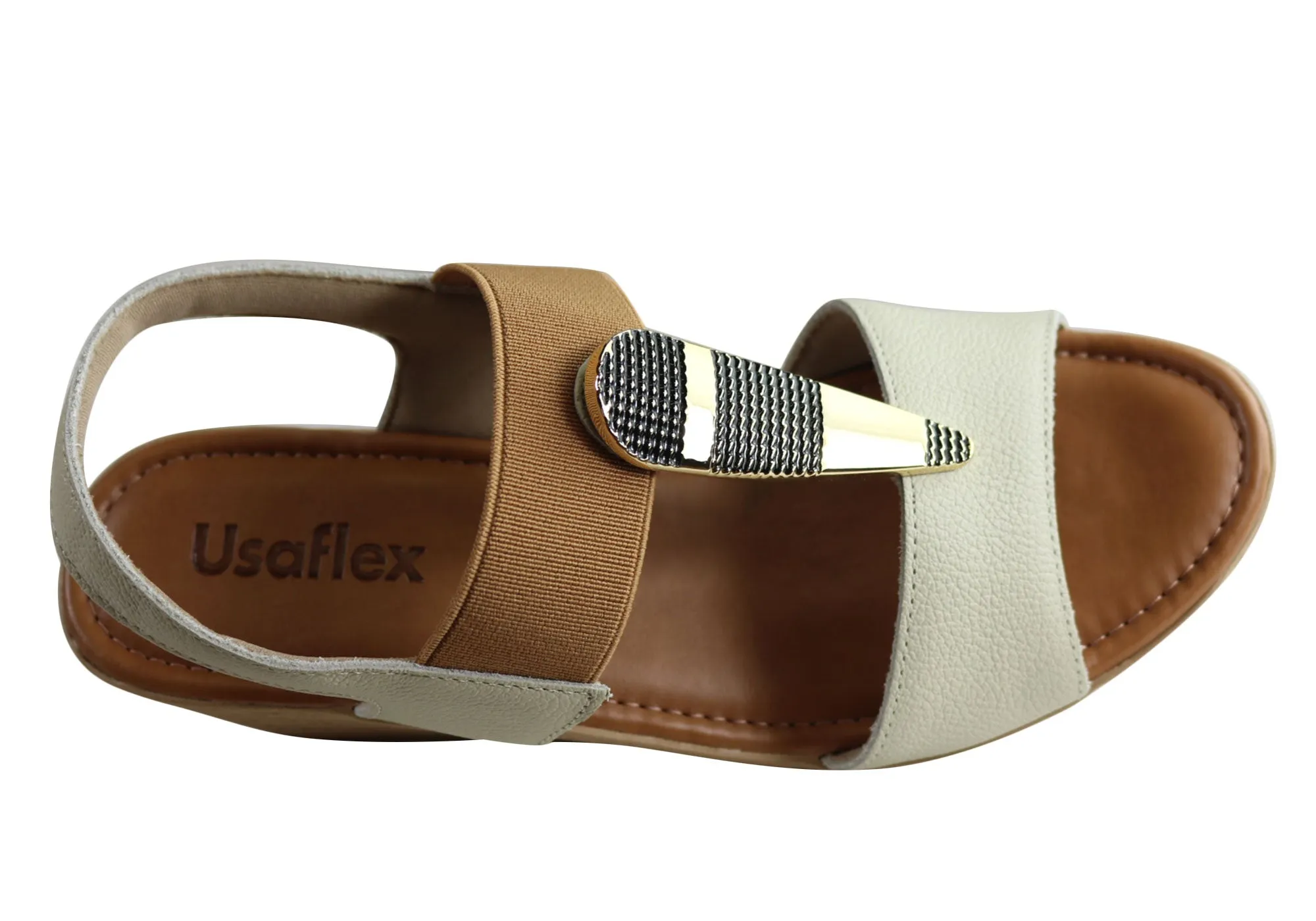 Usaflex Analise Damen Komfort Keil-Sandalen mit Polsterung Hergestellt in Brasilien Usaflex Schuhe