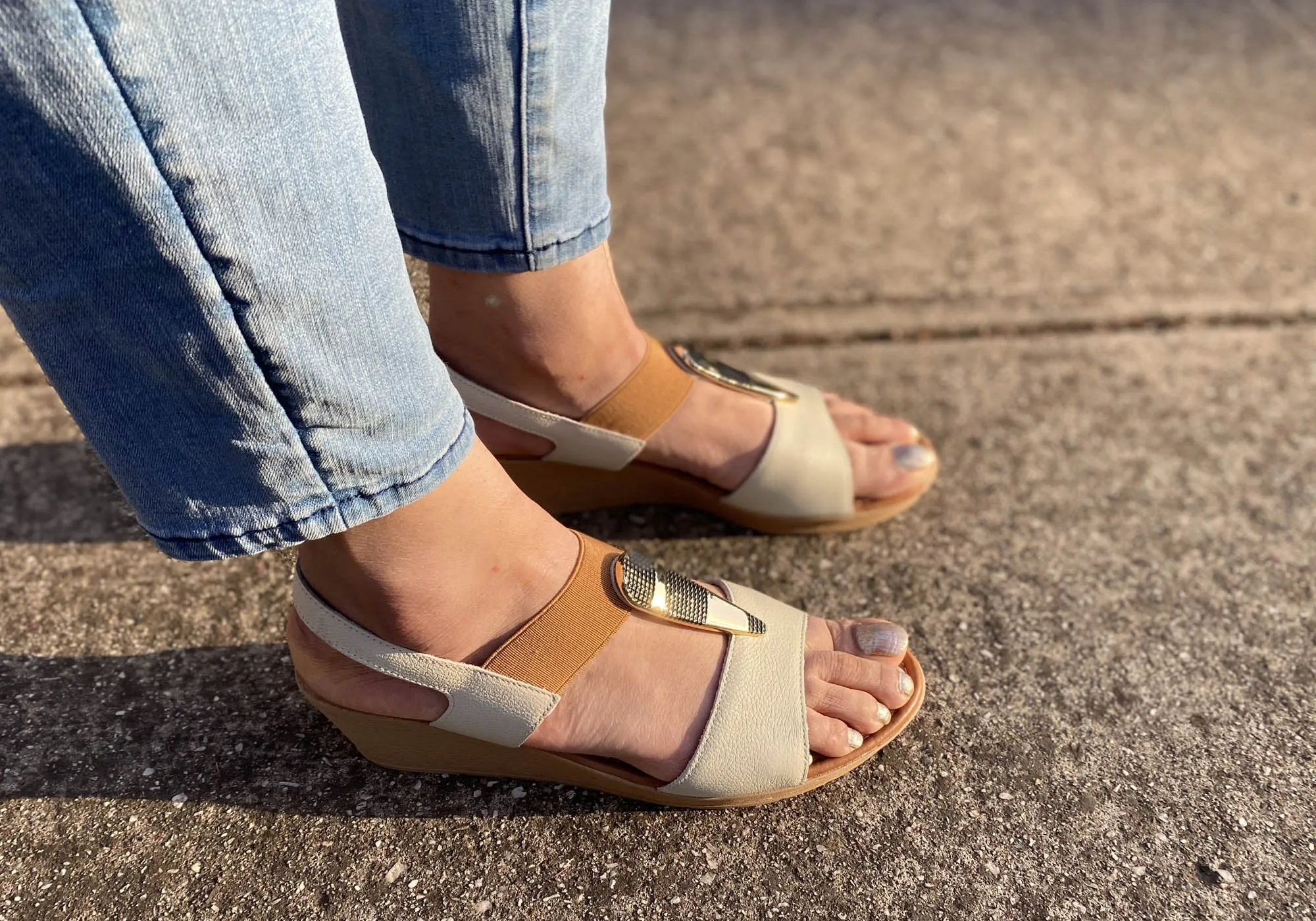 Usaflex Analise Damen Komfort Keil-Sandalen mit Polsterung Hergestellt in Brasilien Usaflex Schuhe