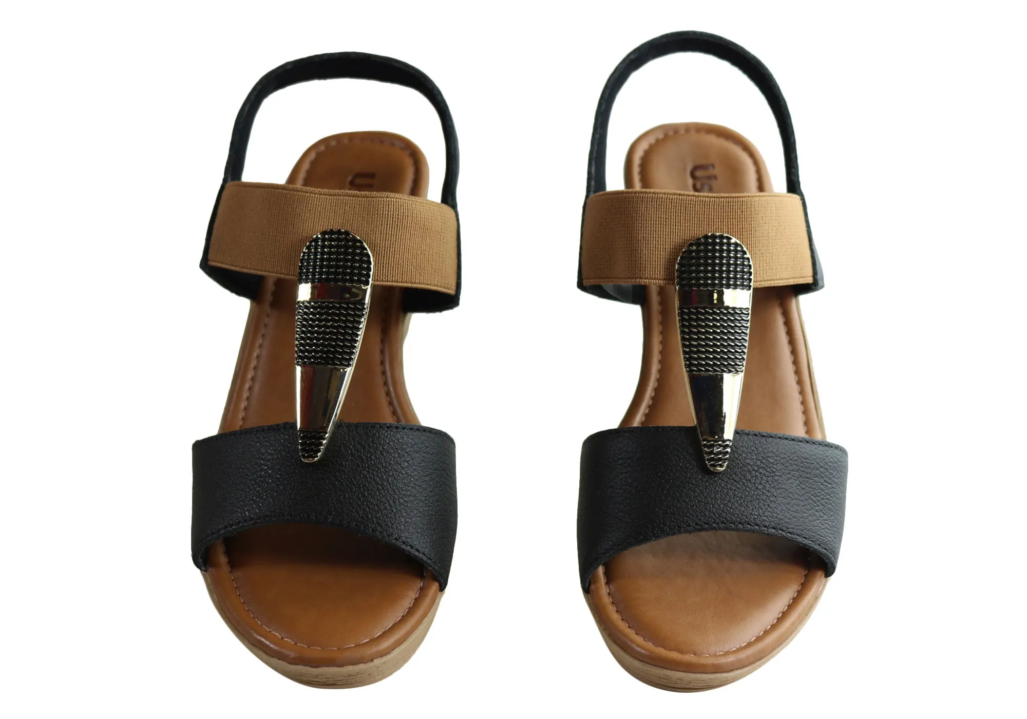 Usaflex Analise Damen Komfort Keil-Sandalen mit Polsterung Hergestellt in Brasilien Usaflex Schuhe