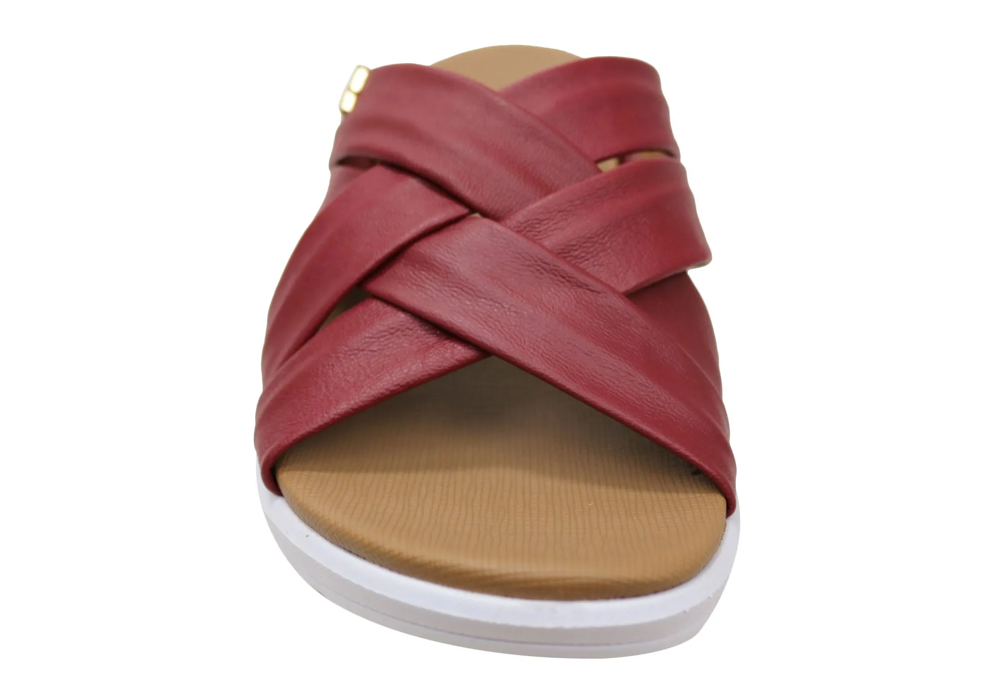 Usaflex Asta Damen Comfort Leder Slides Sandalen Hergestellt in Brasilien Usaflex Schuhe