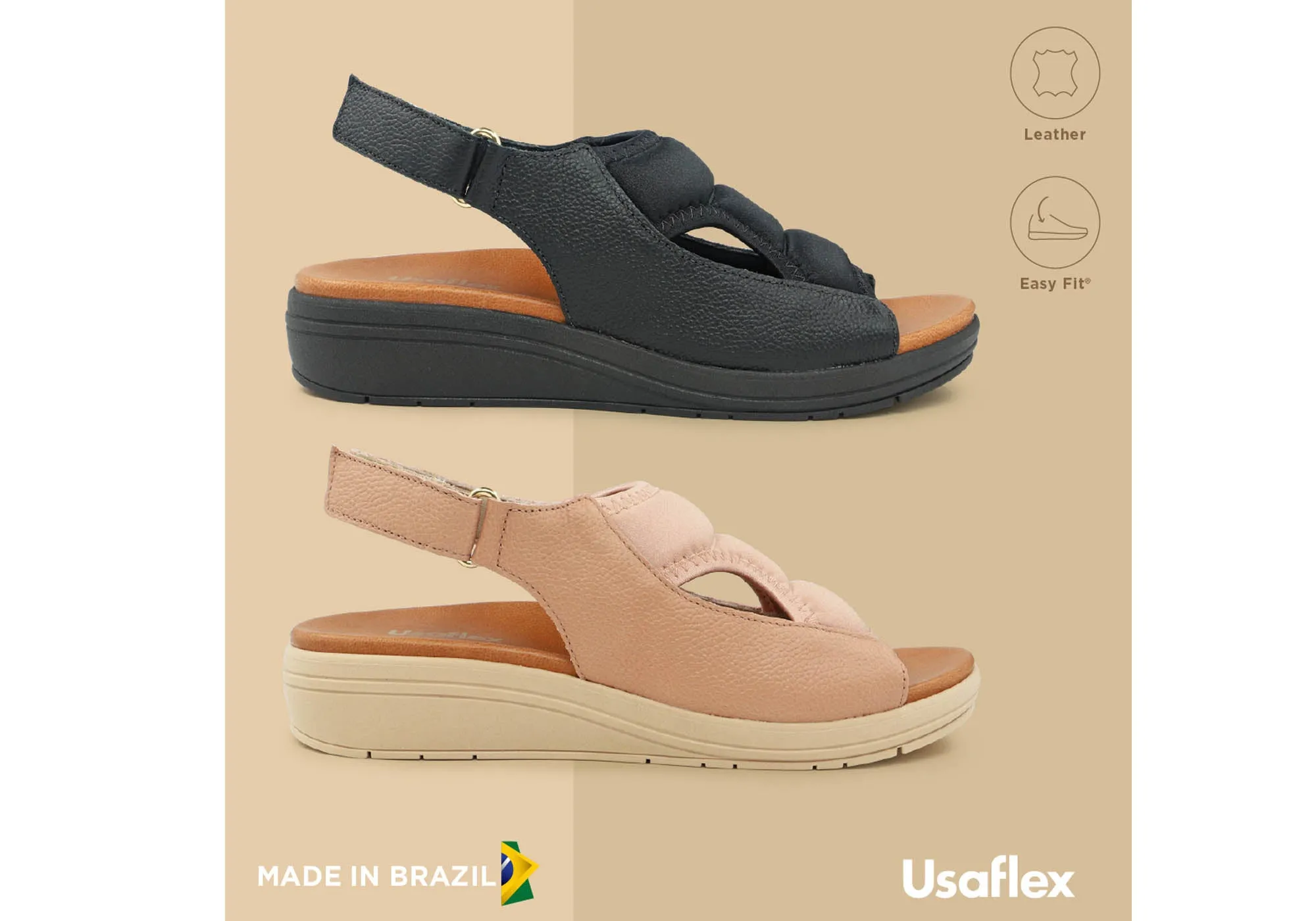 Usaflex Eloise Damen Bequeme Ledersandalen Hergestellt In Brasilien Usaflex Schuhe