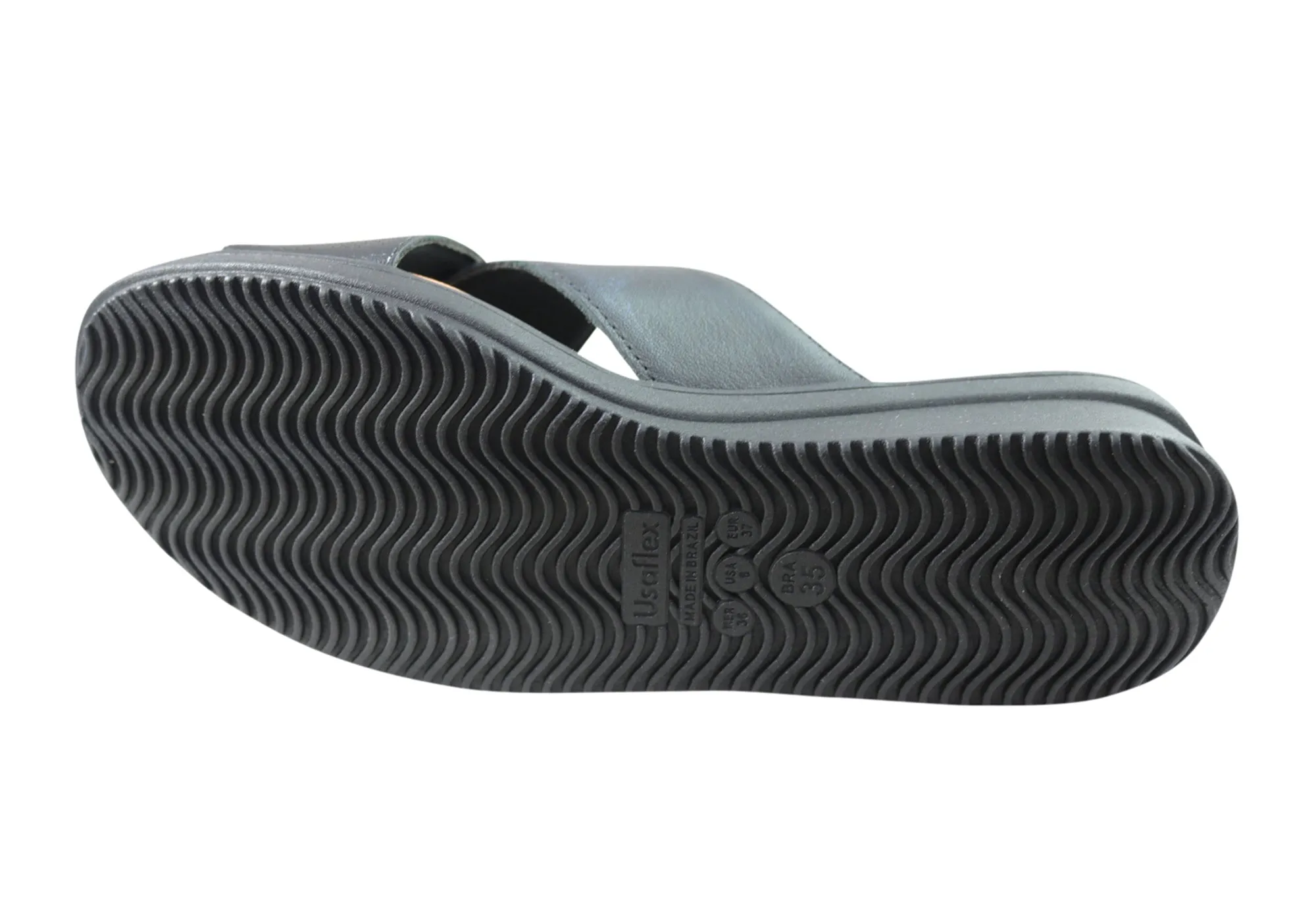 Usaflex Ginni Damen Komfort Leder Slides Sandalen Hergestellt in Brasilien Usaflex Schuhe