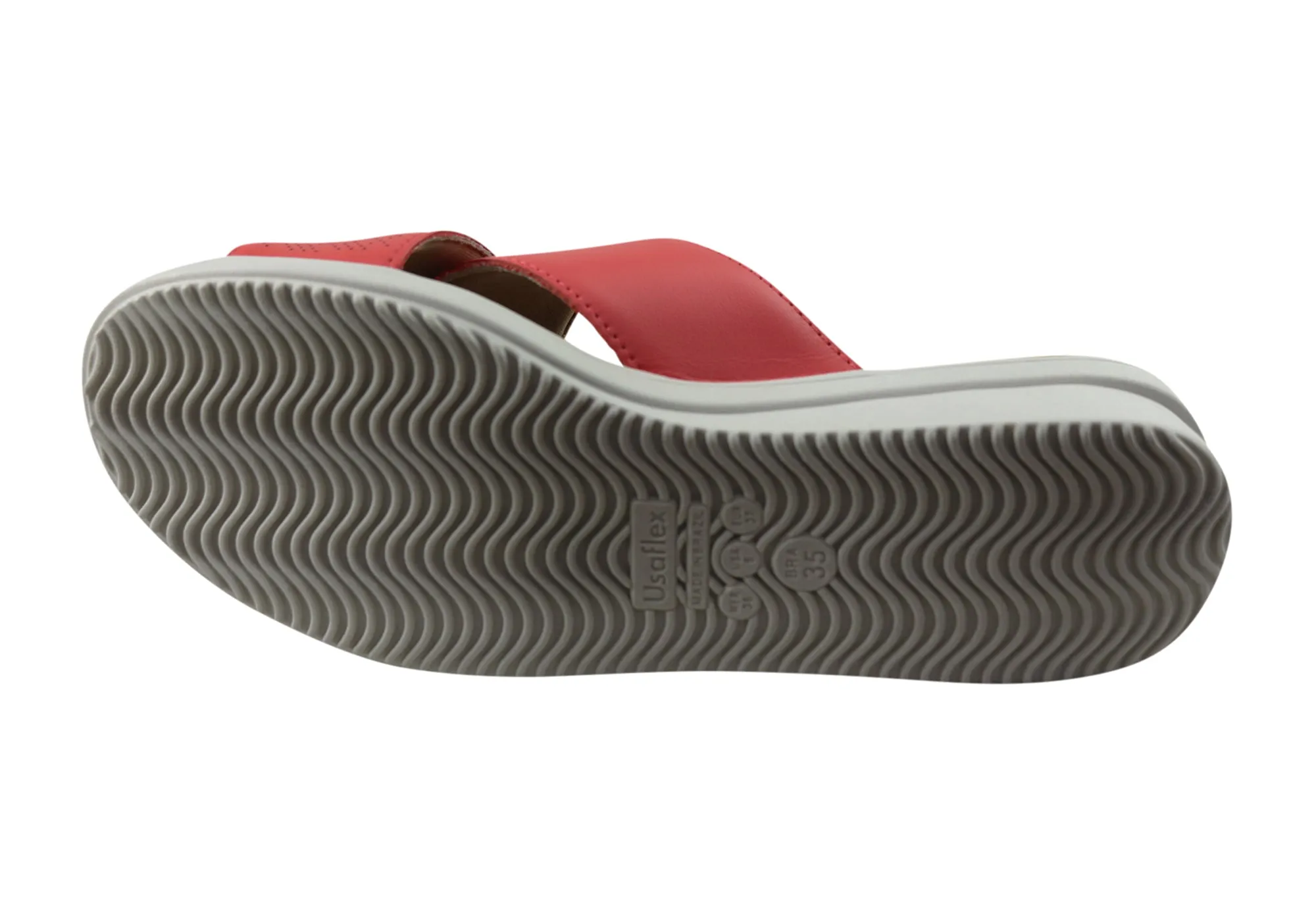Usaflex Ginni Damen Komfort Leder Slides Sandalen Hergestellt in Brasilien Usaflex Schuhe