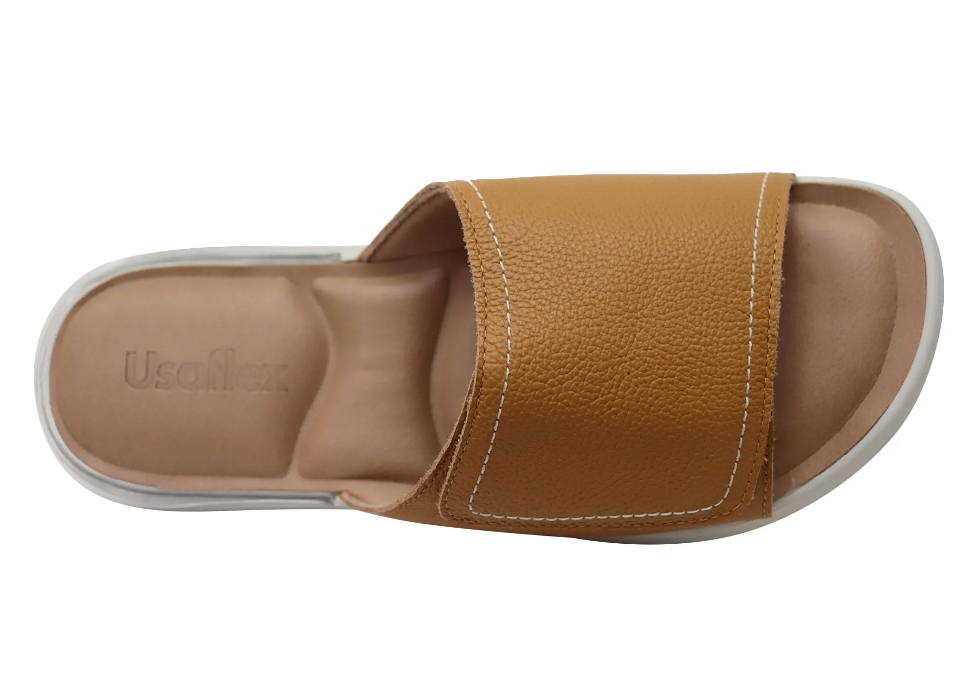 Usaflex Holiday Damen Bequeme Brasilianische Leder Slides Sandalen Usaflex Schuhe