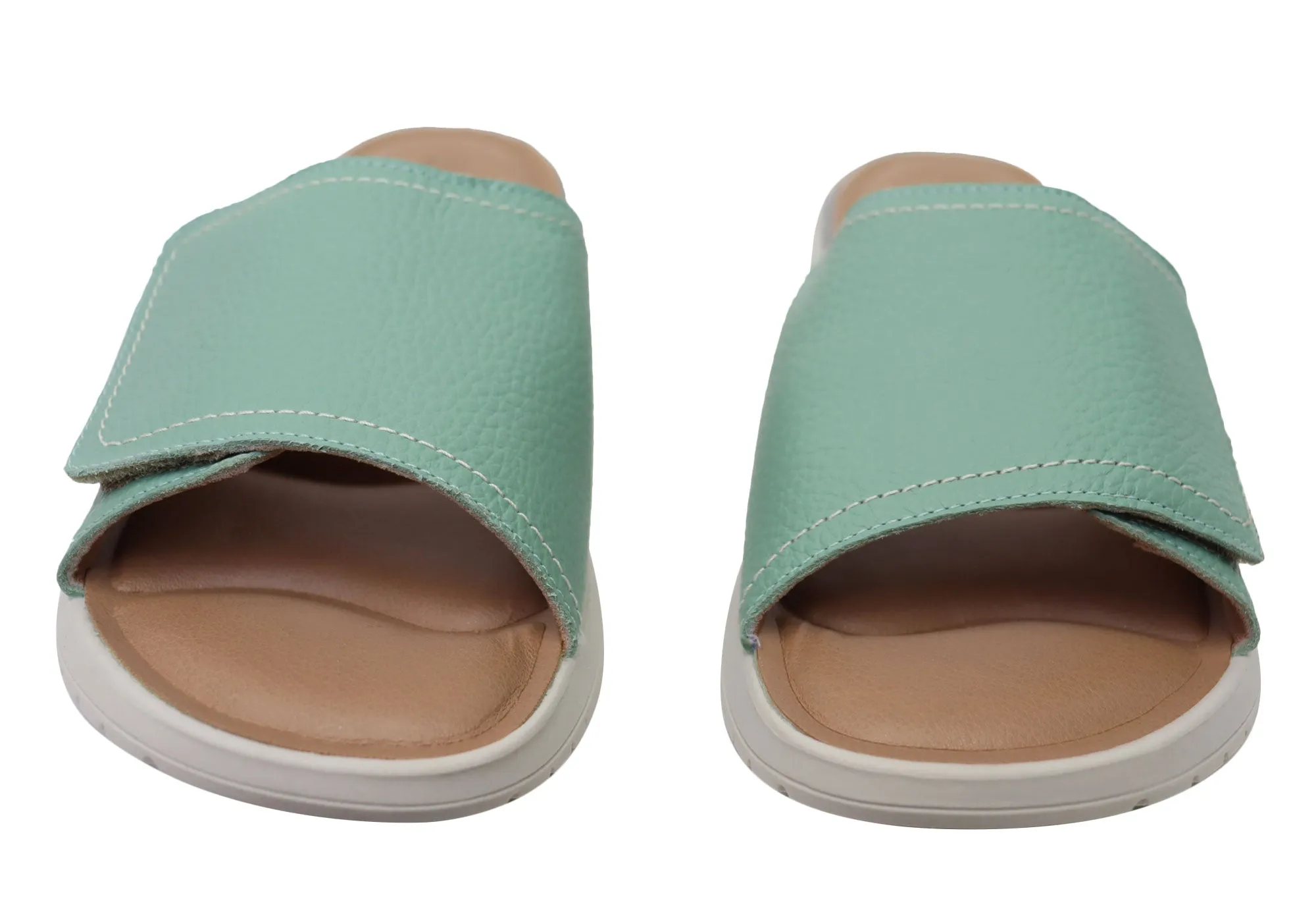 Usaflex Holiday Damen Bequeme Brasilianische Leder Slides Sandalen Usaflex Schuhe