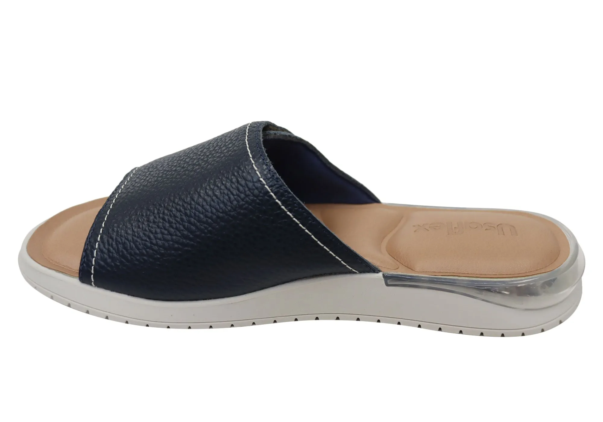 Usaflex Holiday Damen Bequeme Brasilianische Leder Slides Sandalen Usaflex Schuhe