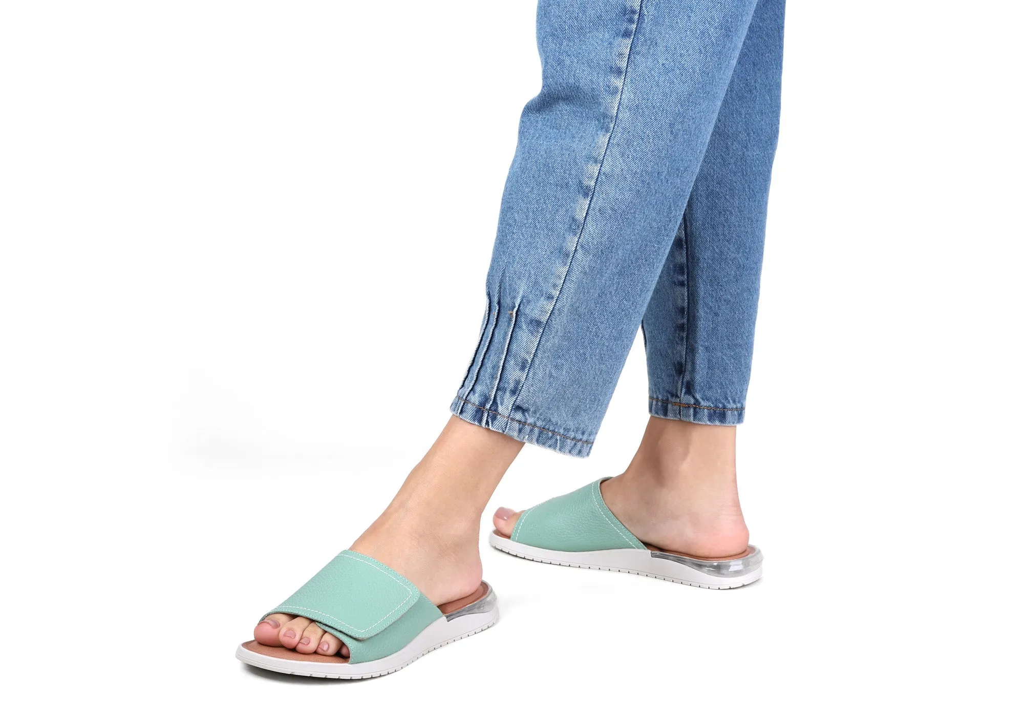 Usaflex Holiday Damen Bequeme Brasilianische Leder Slides Sandalen Usaflex Schuhe