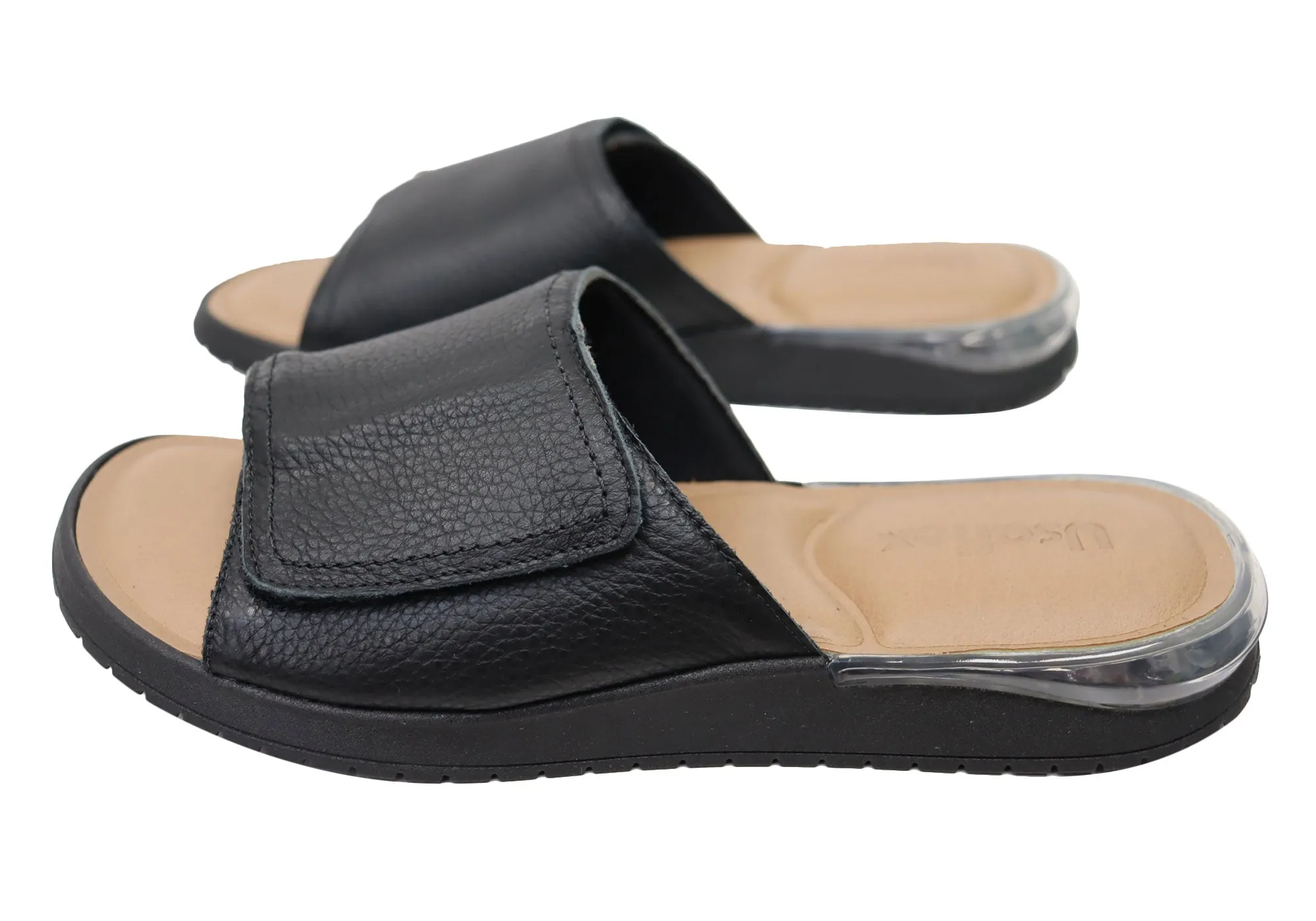 Usaflex Holiday Damen Bequeme Brasilianische Leder Slides Sandalen Usaflex Schuhe