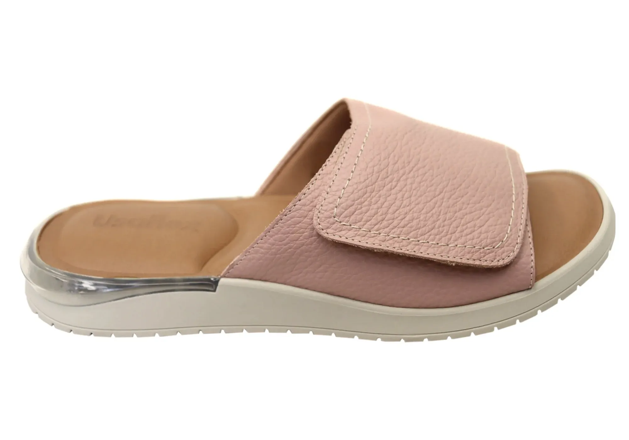 Usaflex Holiday Damen Bequeme Brasilianische Leder Slides Sandalen Usaflex Schuhe