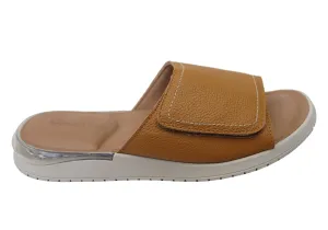 Usaflex Holiday Damen Bequeme Brasilianische Leder Slides Sandalen Usaflex Schuhe