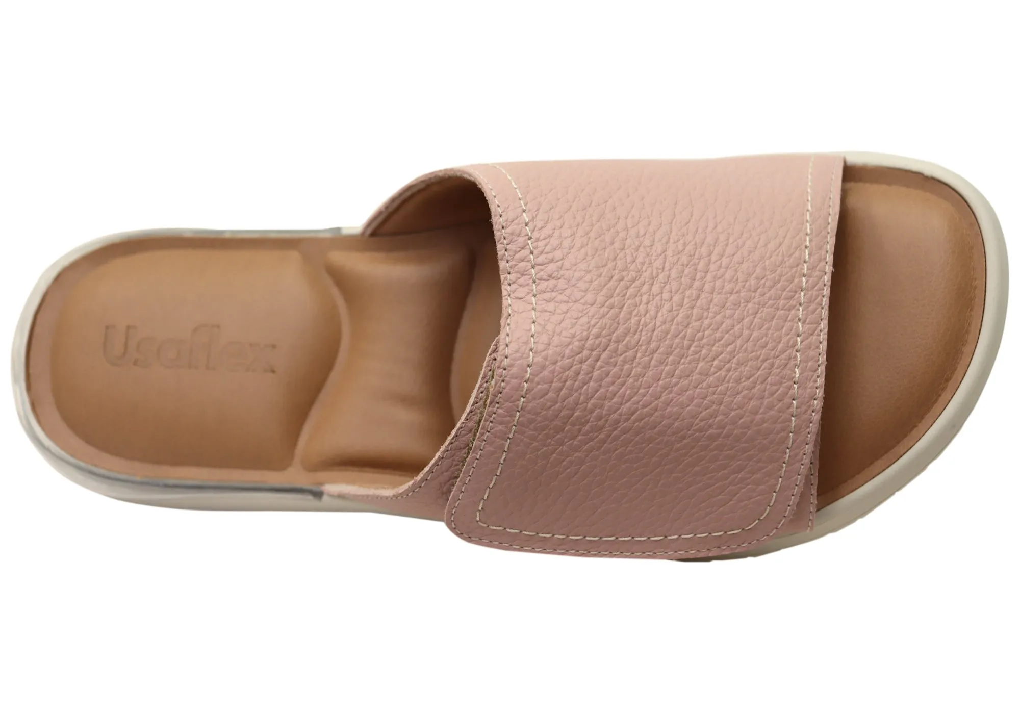 Usaflex Holiday Damen Bequeme Brasilianische Leder Slides Sandalen Usaflex Schuhe