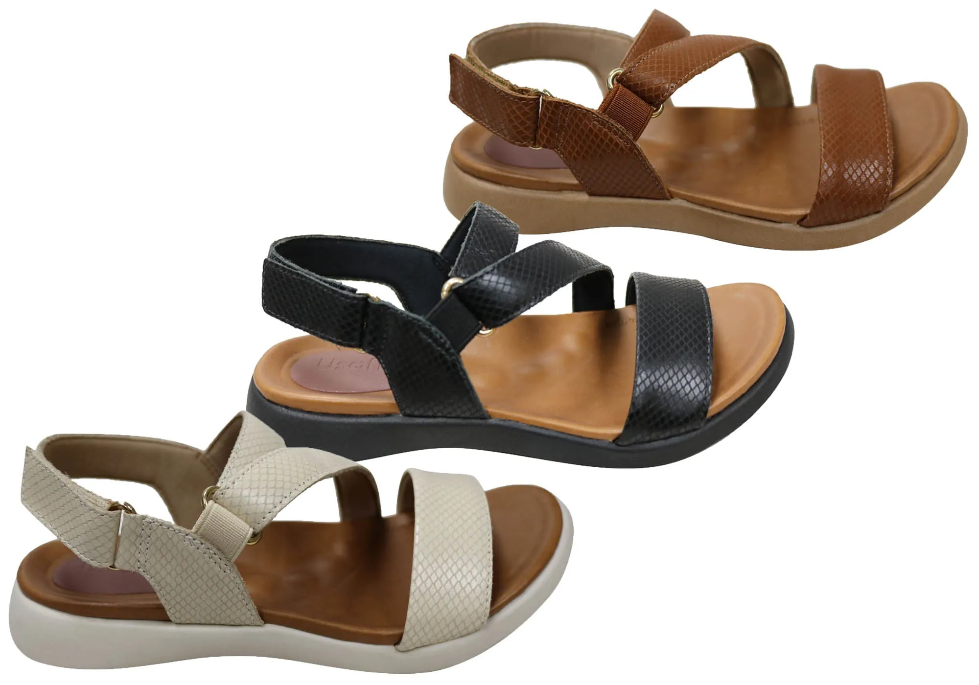 Usaflex Lenore Damen Bequeme Ledersandalen Hergestellt in Brasilien Usaflex Schuhe