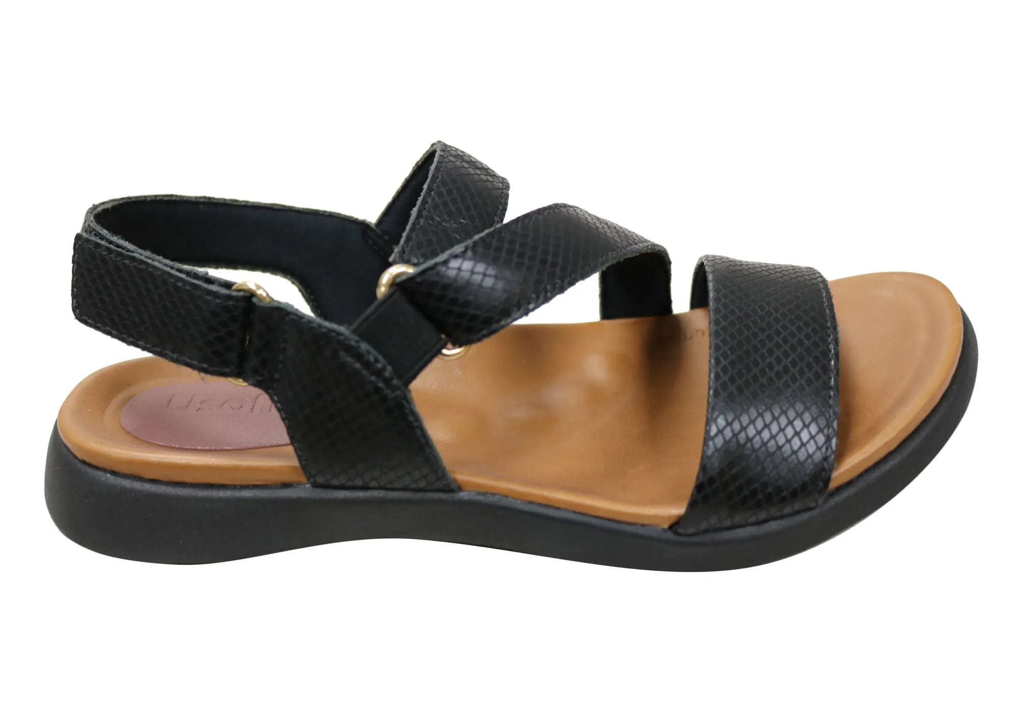Usaflex Lenore Damen Bequeme Ledersandalen Hergestellt in Brasilien Usaflex Schuhe