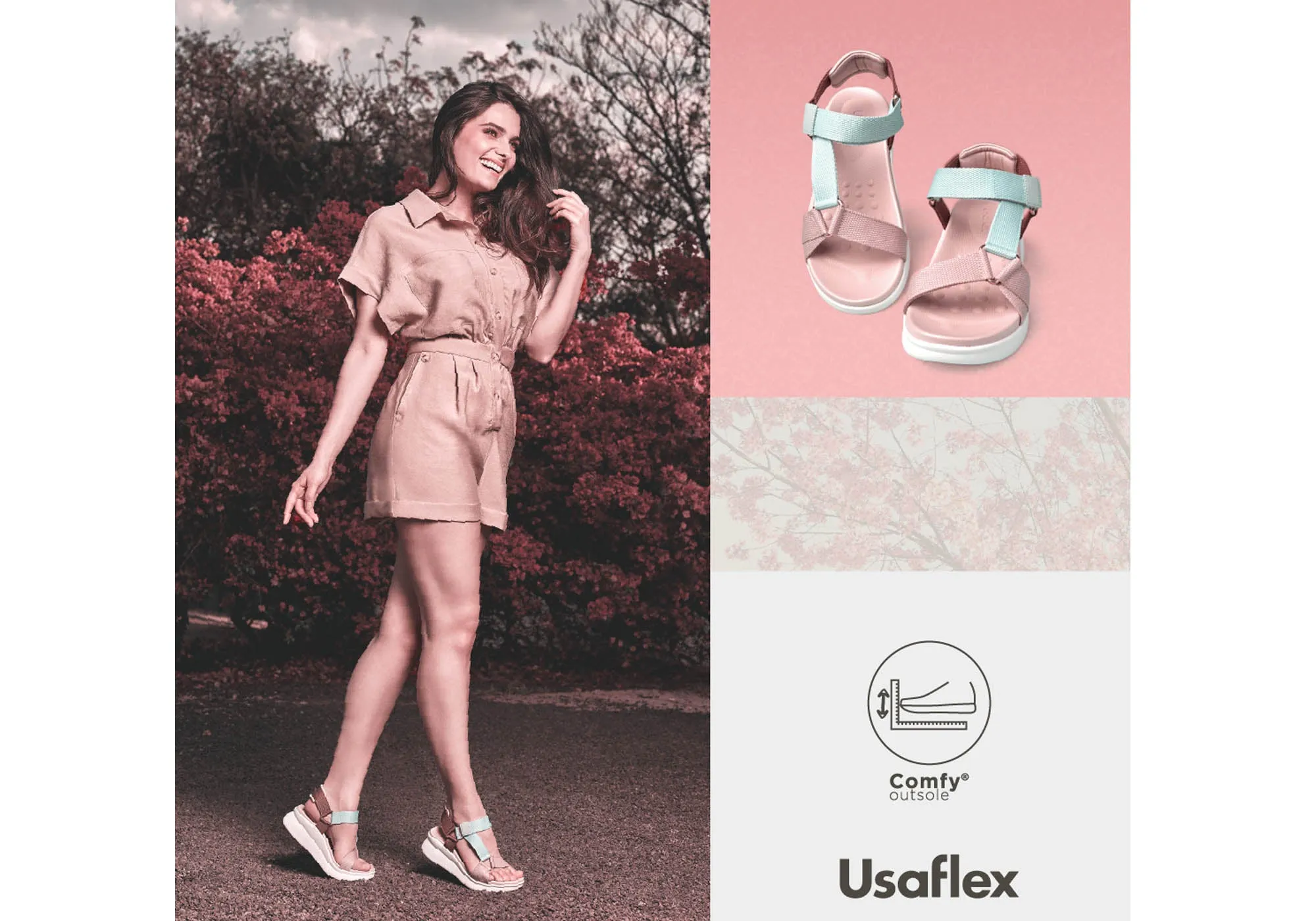 Usaflex Reece Damen Bequeme Sandalen Hergestellt in Brasilien Usaflex Schuhe