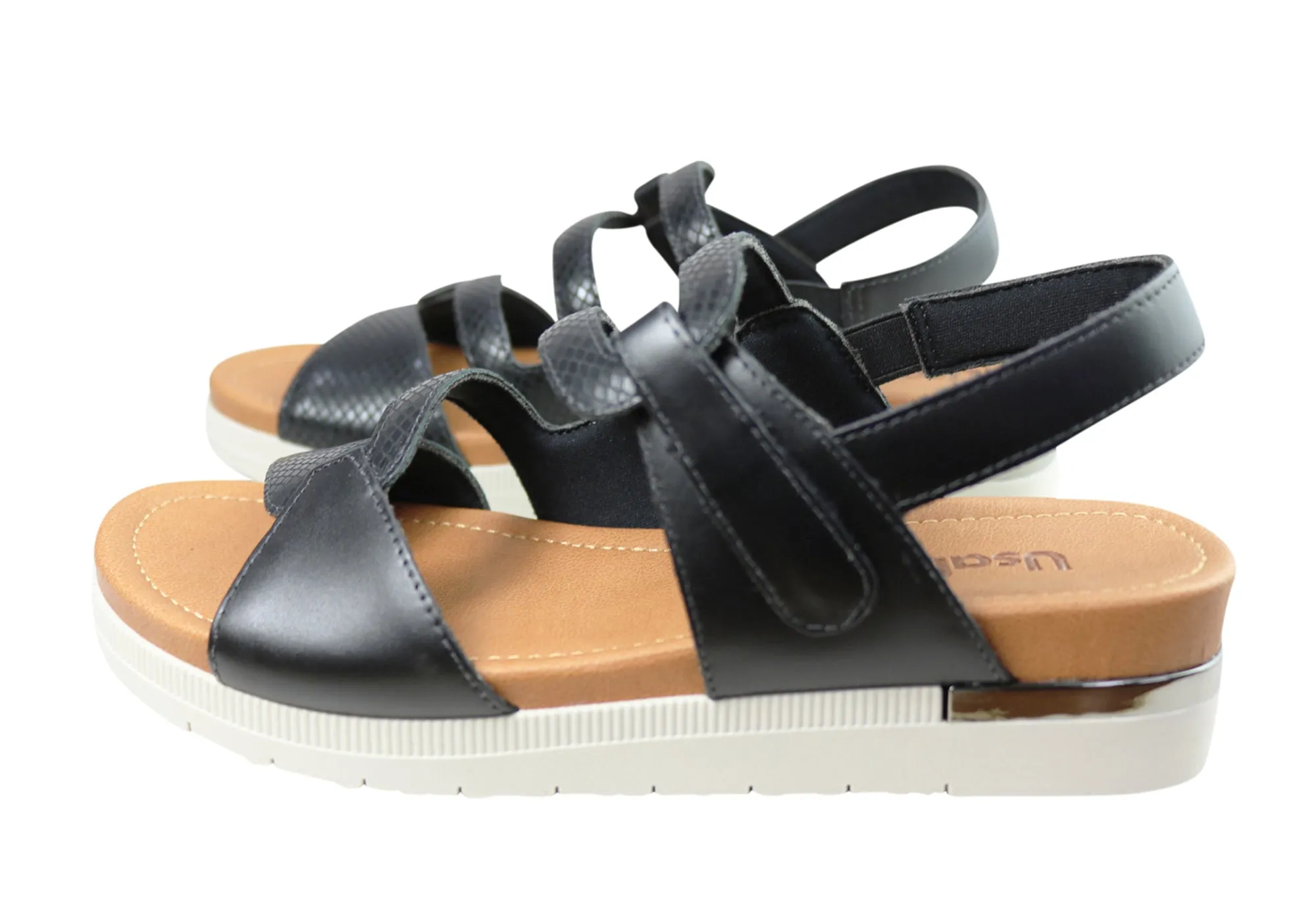 Usaflex Satora Damen Bequeme Ledersandalen Hergestellt In Brasilien Usaflex Schuhe