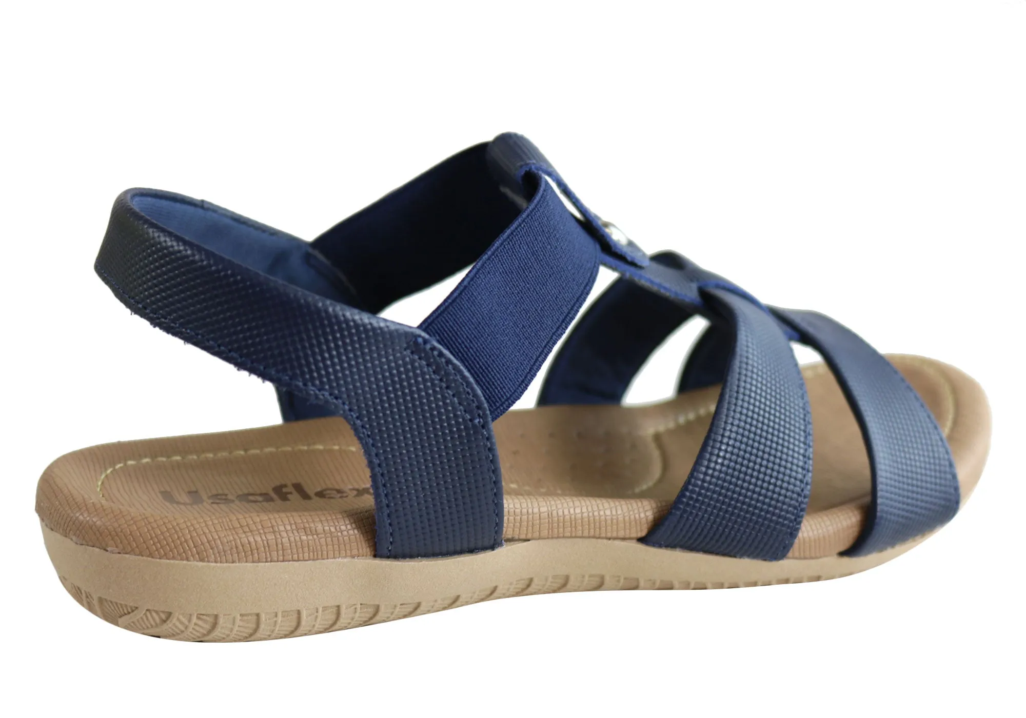 Usaflex Ventura Damen Bequeme Gepolsterte Ledersandalen Hergestellt In Brasilien Usaflex Schuhe