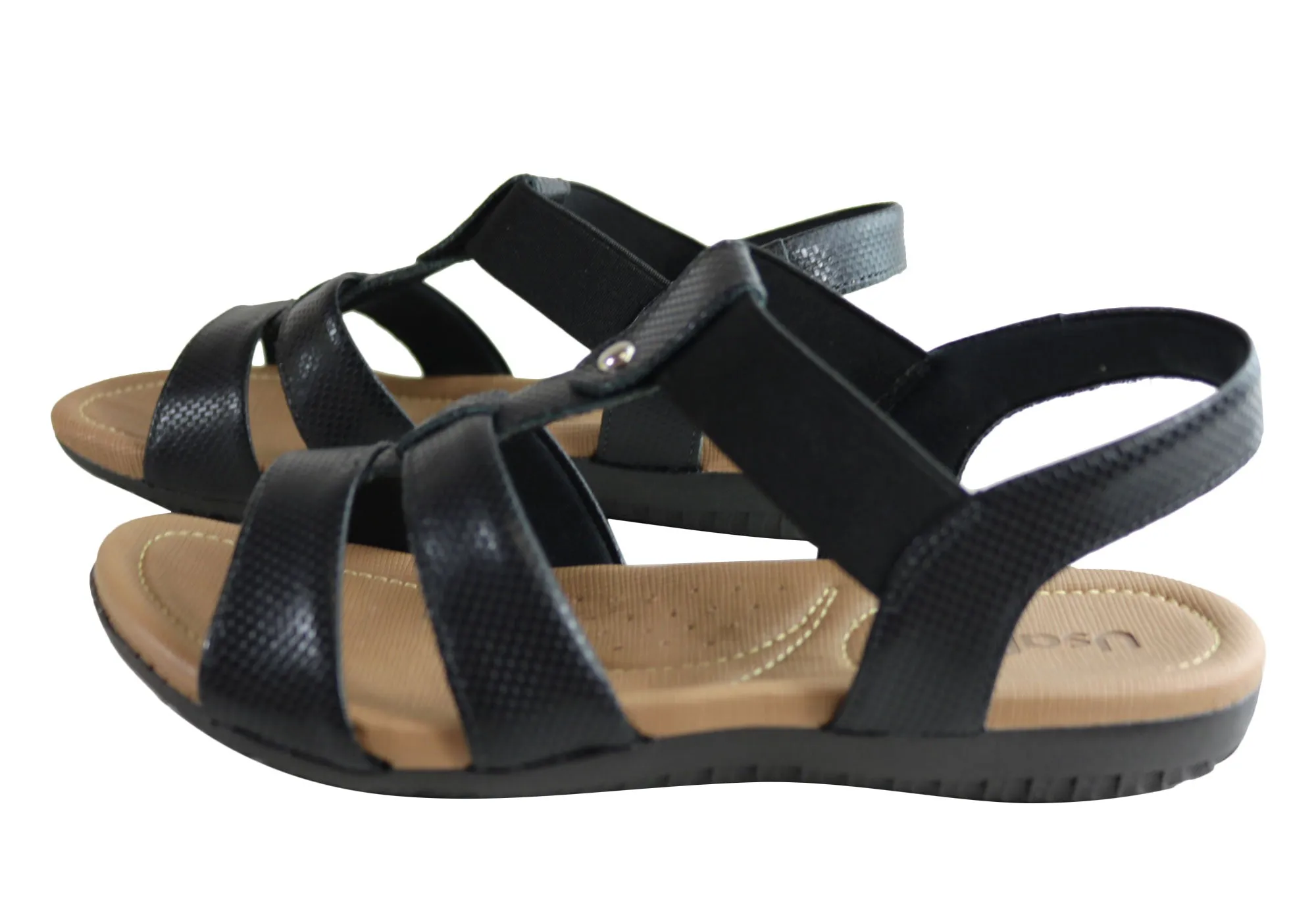 Usaflex Ventura Damen Bequeme Gepolsterte Ledersandalen Hergestellt In Brasilien Usaflex Schuhe