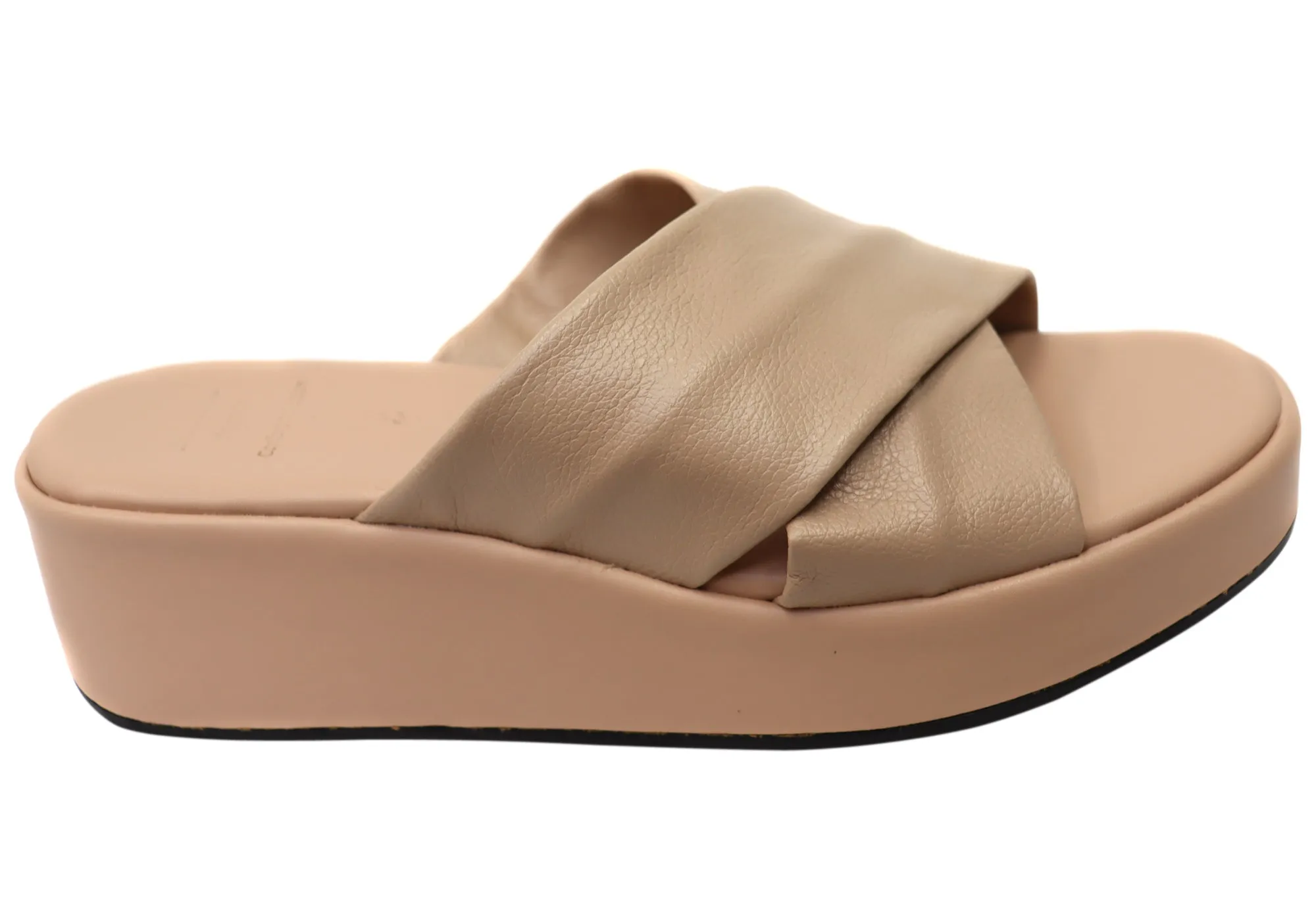 Via Paula Ginza Damen Brazilian Leder Plateau Slides Sandalen Via Paula Schuhe