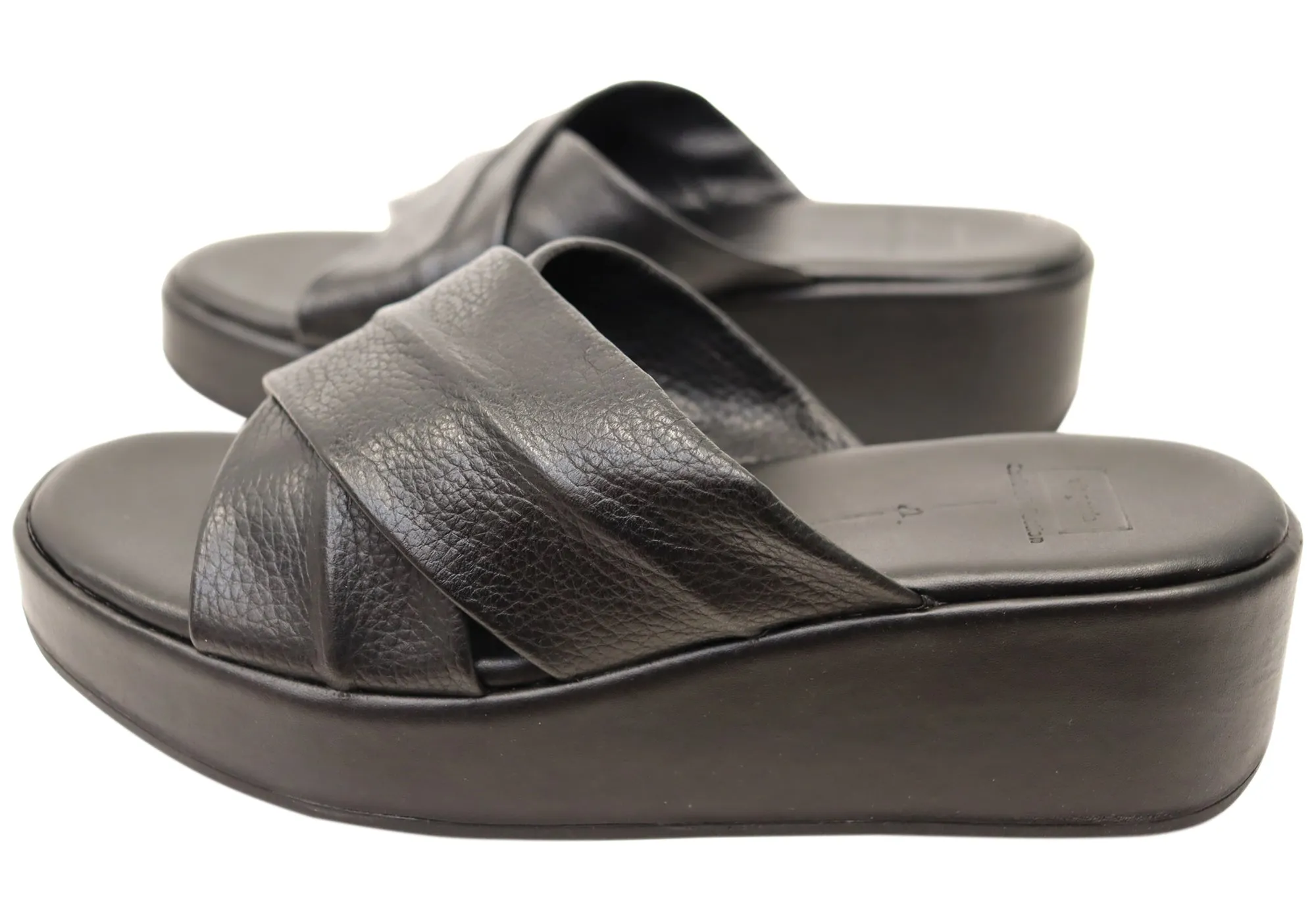 Via Paula Ginza Damen Brazilian Leder Plateau Slides Sandalen Via Paula Schuhe