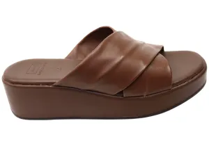 Via Paula Ginza Damen Brazilian Leder Plateau Slides Sandalen Via Paula Schuhe