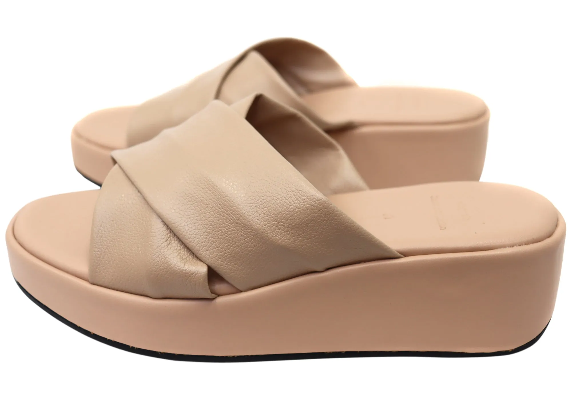 Via Paula Ginza Damen Brazilian Leder Plateau Slides Sandalen Via Paula Schuhe