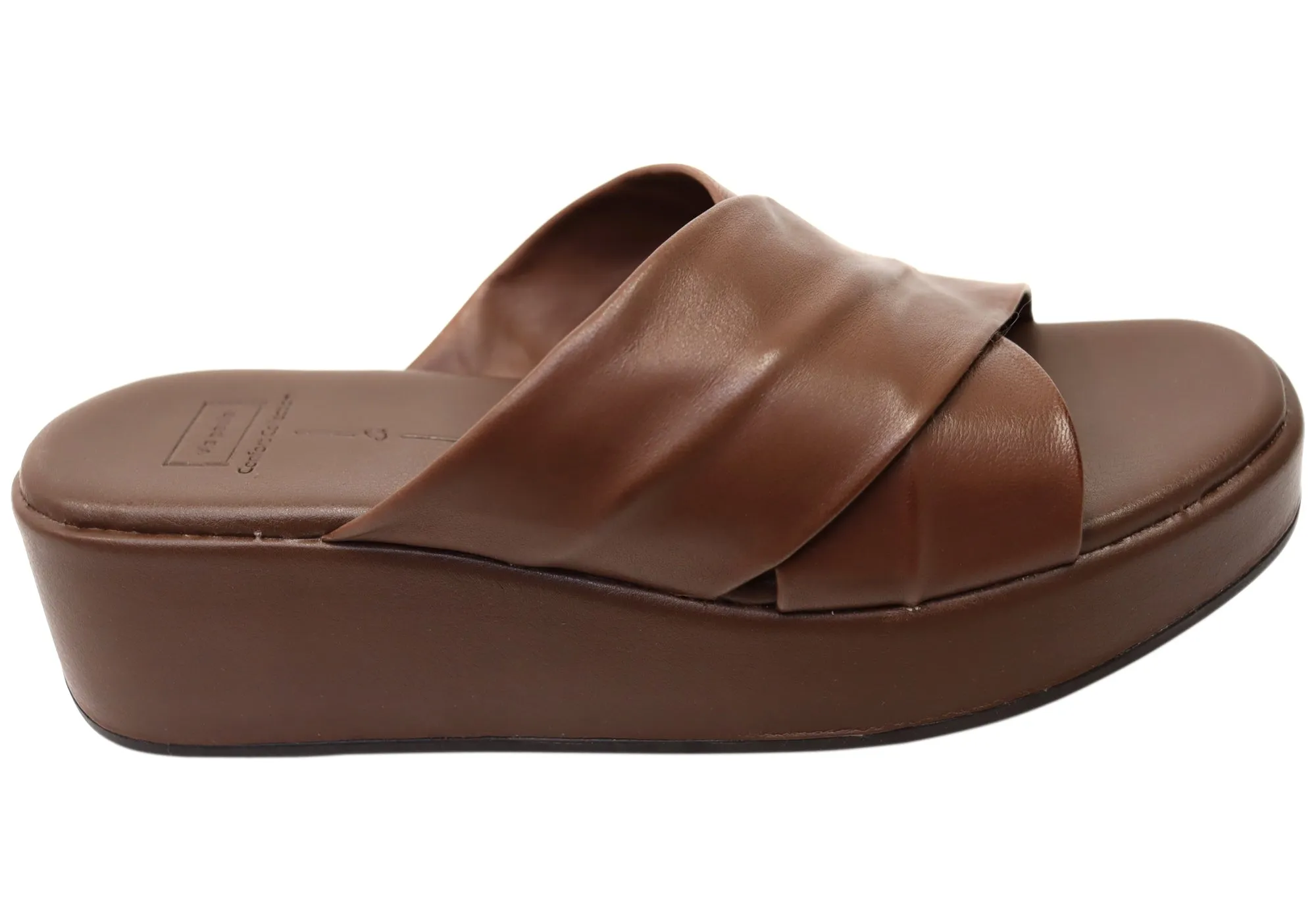 Via Paula Ginza Damen Brazilian Leder Plateau Slides Sandalen Via Paula Schuhe