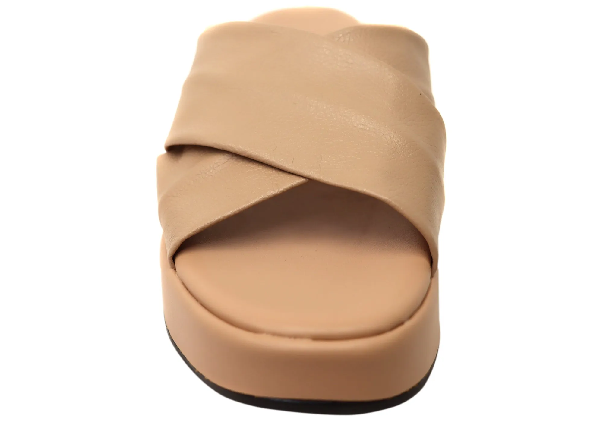 Via Paula Ginza Damen Brazilian Leder Plateau Slides Sandalen Via Paula Schuhe