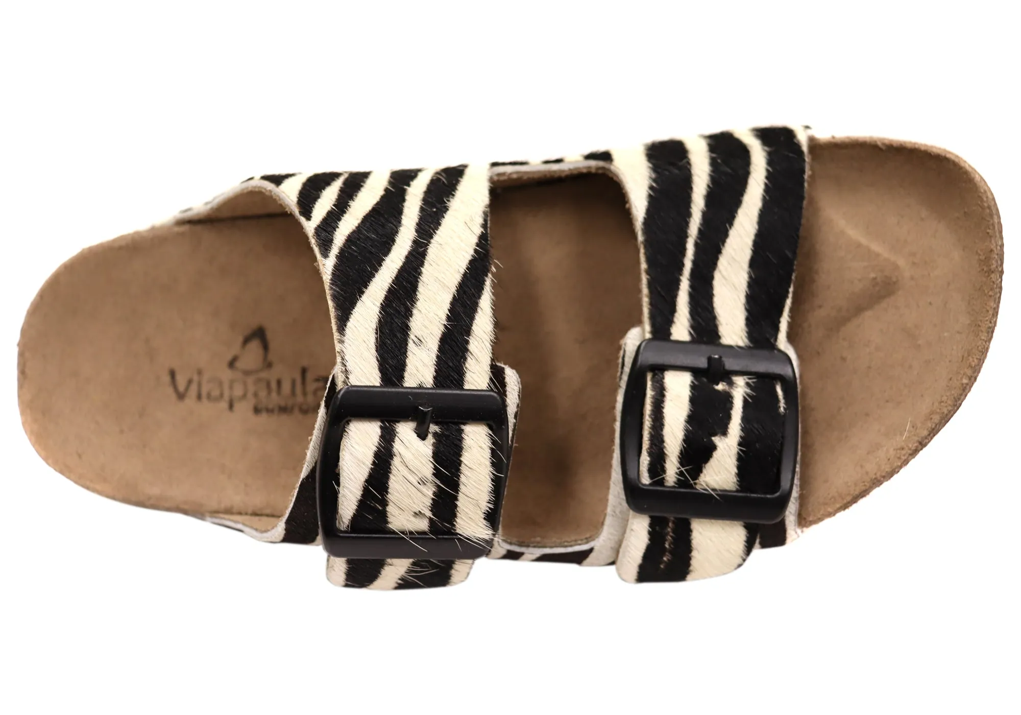 Via Paula Hilda Damen Leder Bequemlichkeit Slides Sandalen Hergestellt in Brasilien Via Paula Schuhe