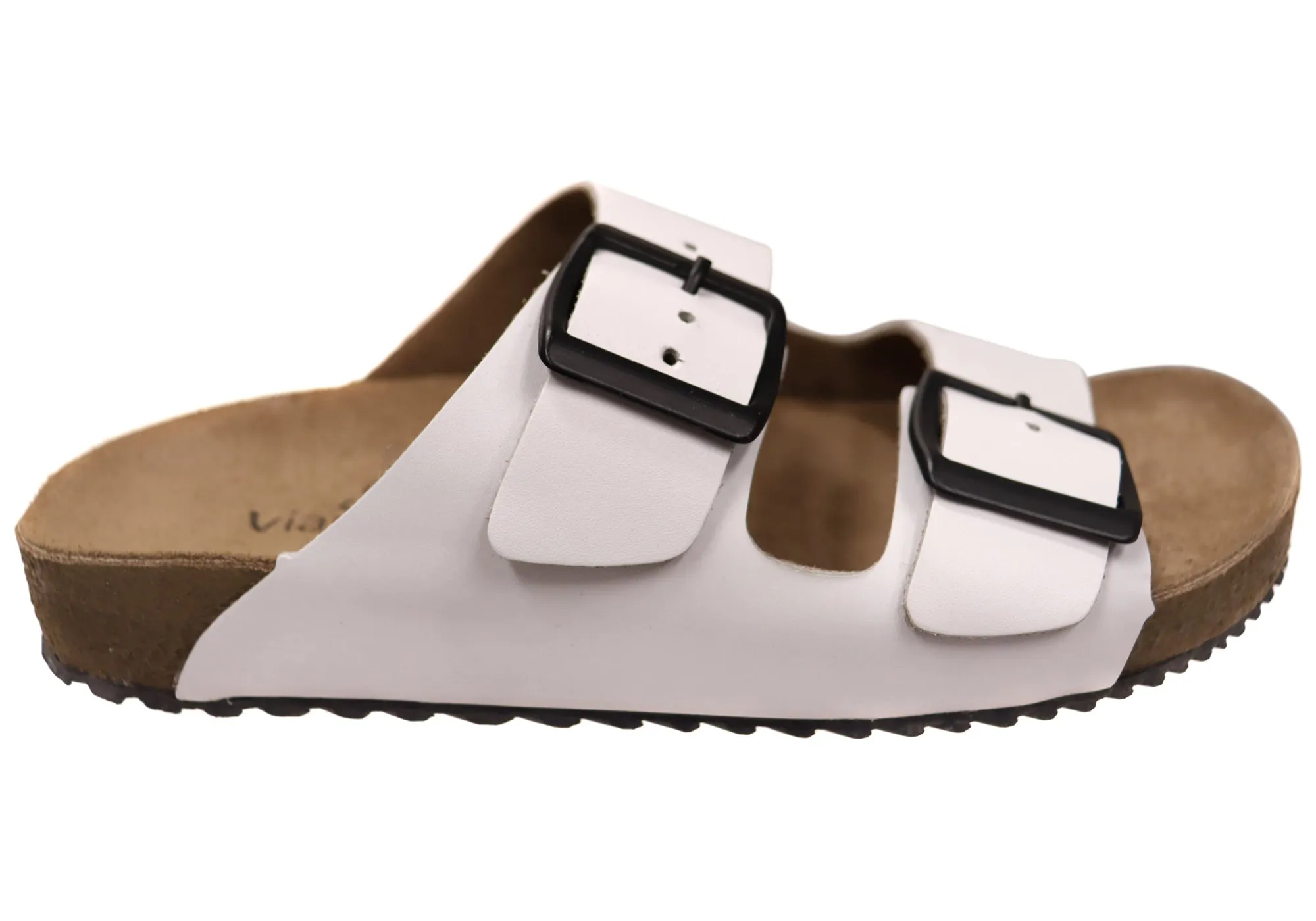 Via Paula Hilda Damen Leder Bequemlichkeit Slides Sandalen Hergestellt in Brasilien Via Paula Schuhe