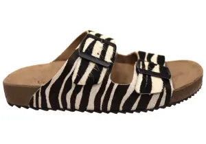 Via Paula Hilda Damen Leder Bequemlichkeit Slides Sandalen Hergestellt in Brasilien Via Paula Schuhe