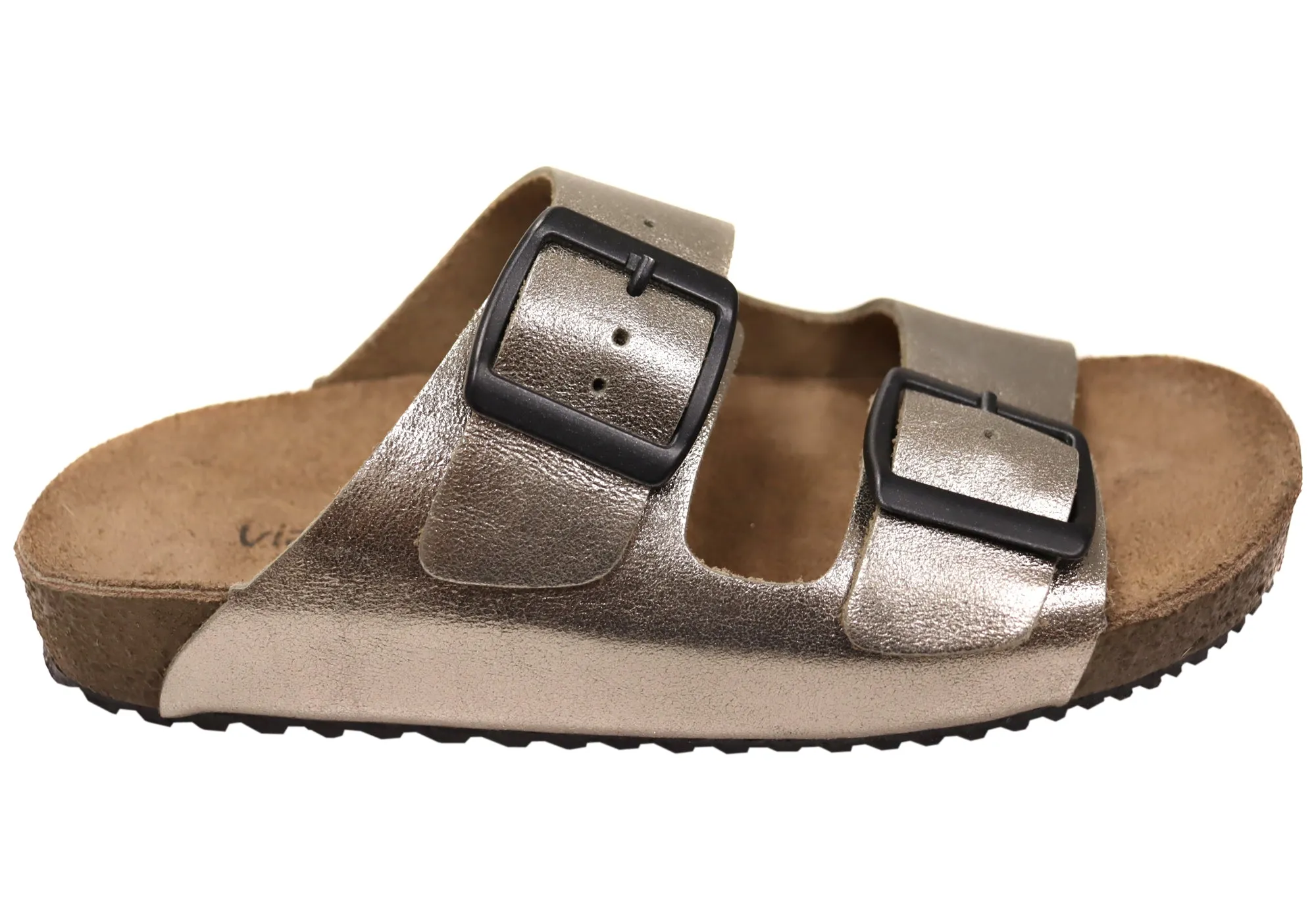 Via Paula Hilda Damen Leder Bequemlichkeit Slides Sandalen Hergestellt in Brasilien Via Paula Schuhe