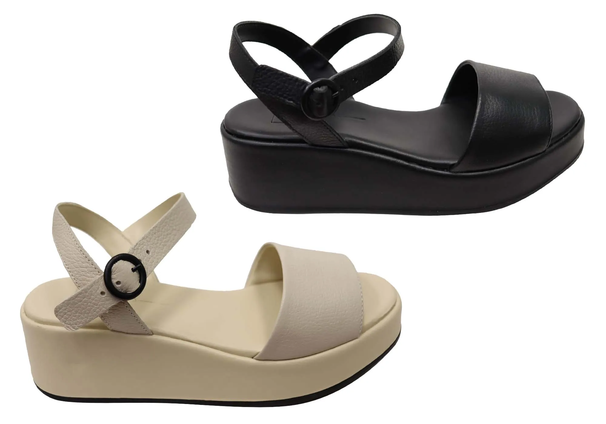 Via Paula Silvia Damen Brasilianische Komfort Leder Plateau Sandalen Via Paula Schuhe